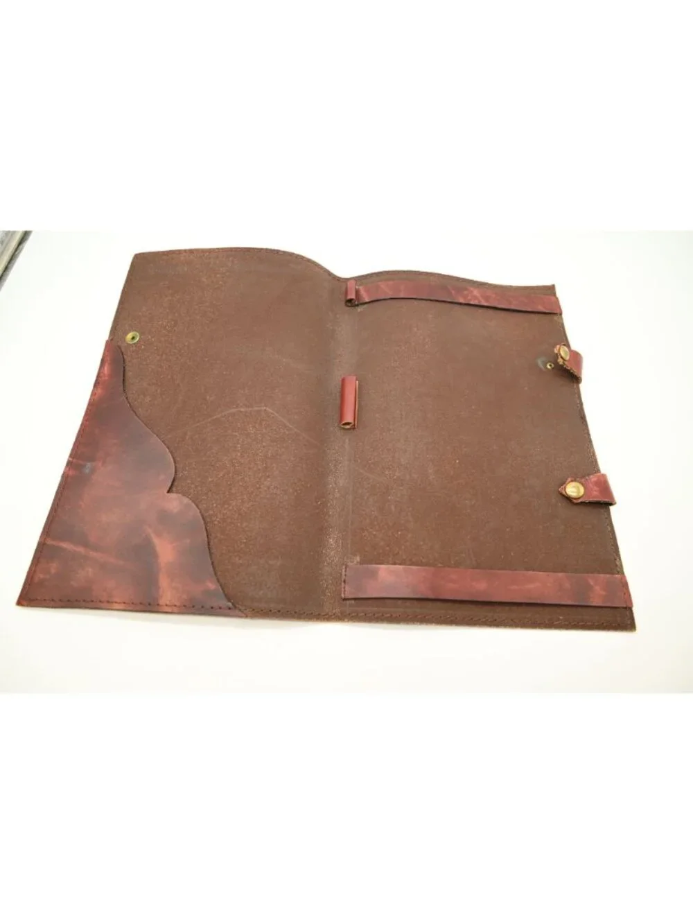 Unbranded Tooled Leather Journal Notebook Cover Vintage Rustic Snap Closure Gift